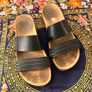 🌊☀️Reef Braided Viista Black Slide Platform Sandals